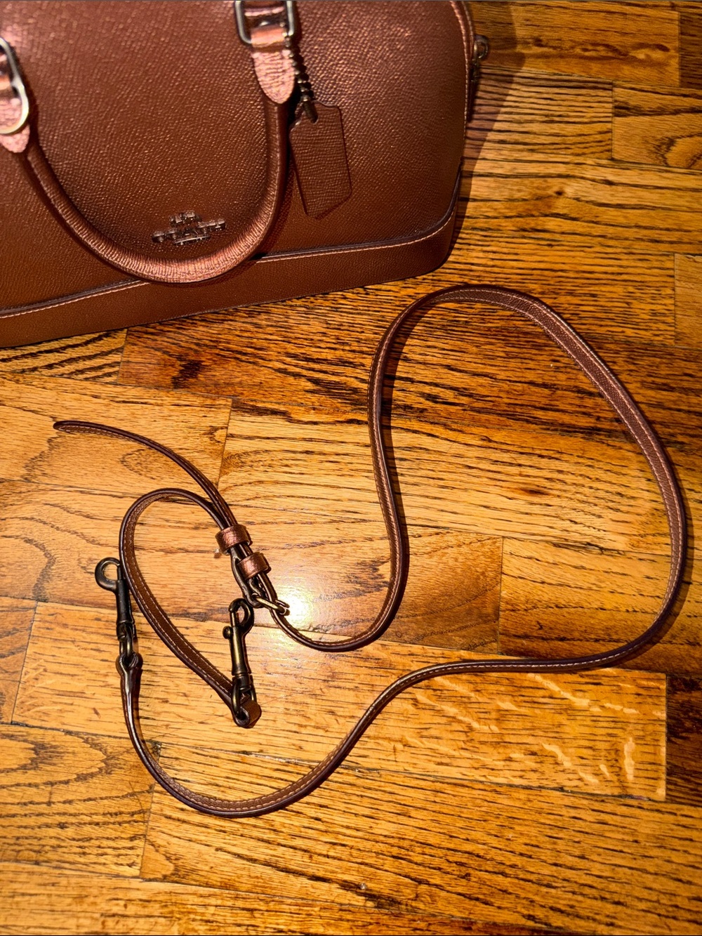 Coach Metallic Rose Dome Satchel in Copper - Picture 8 of 12